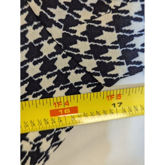 Shelby & Palmer Womens Houndstooth Dress Size 6 Black & White Zip Front & Belted - Picture 4 of 6